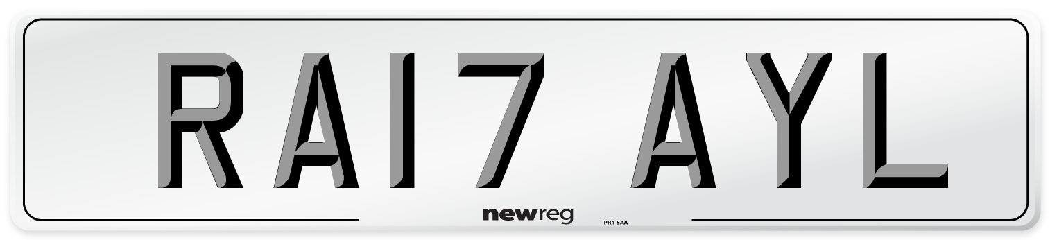 RA17 AYL Number Plate from New Reg